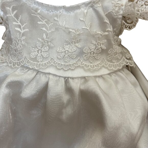 Build-A-Bear Workshop Teddy Bear Plush w/ White Wedding Lace Dress 16” Bow Back - Picture 7 of 14